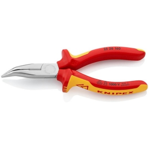 Knipex 25 26 160 Pliers Side Cutting Snipe Nose Side Cutter Bent Nose chrome-pla